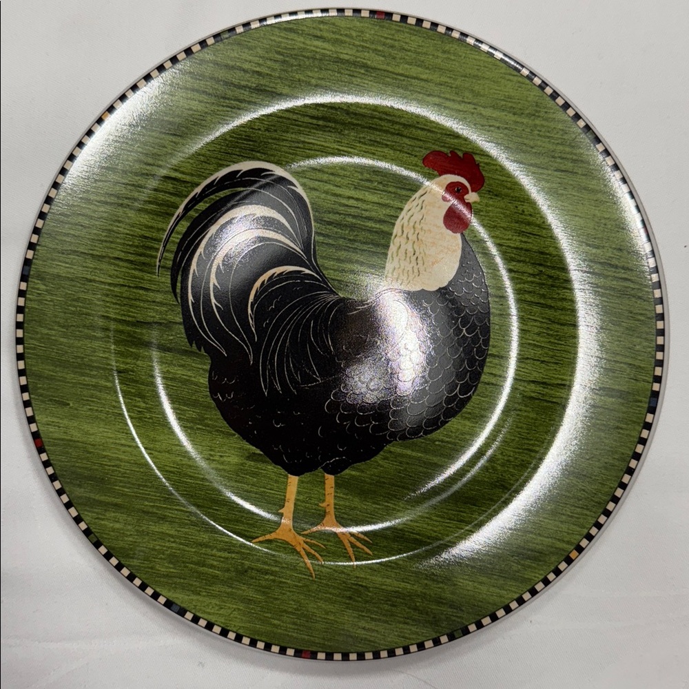 (4) 8” Sakura “Roosters” by Warren Kimble ceramic salad/dessert plates. - Picture 5 of 6
